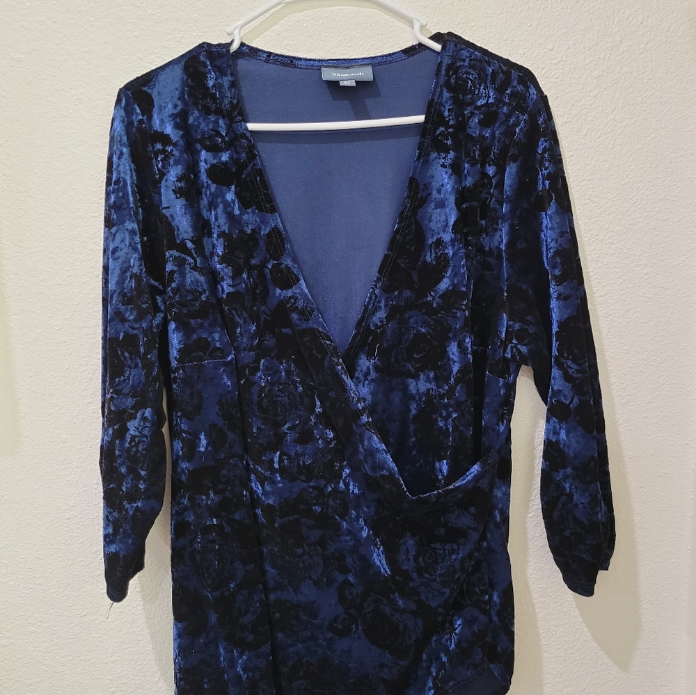 Modcloth Blue Velvet Bodysuit